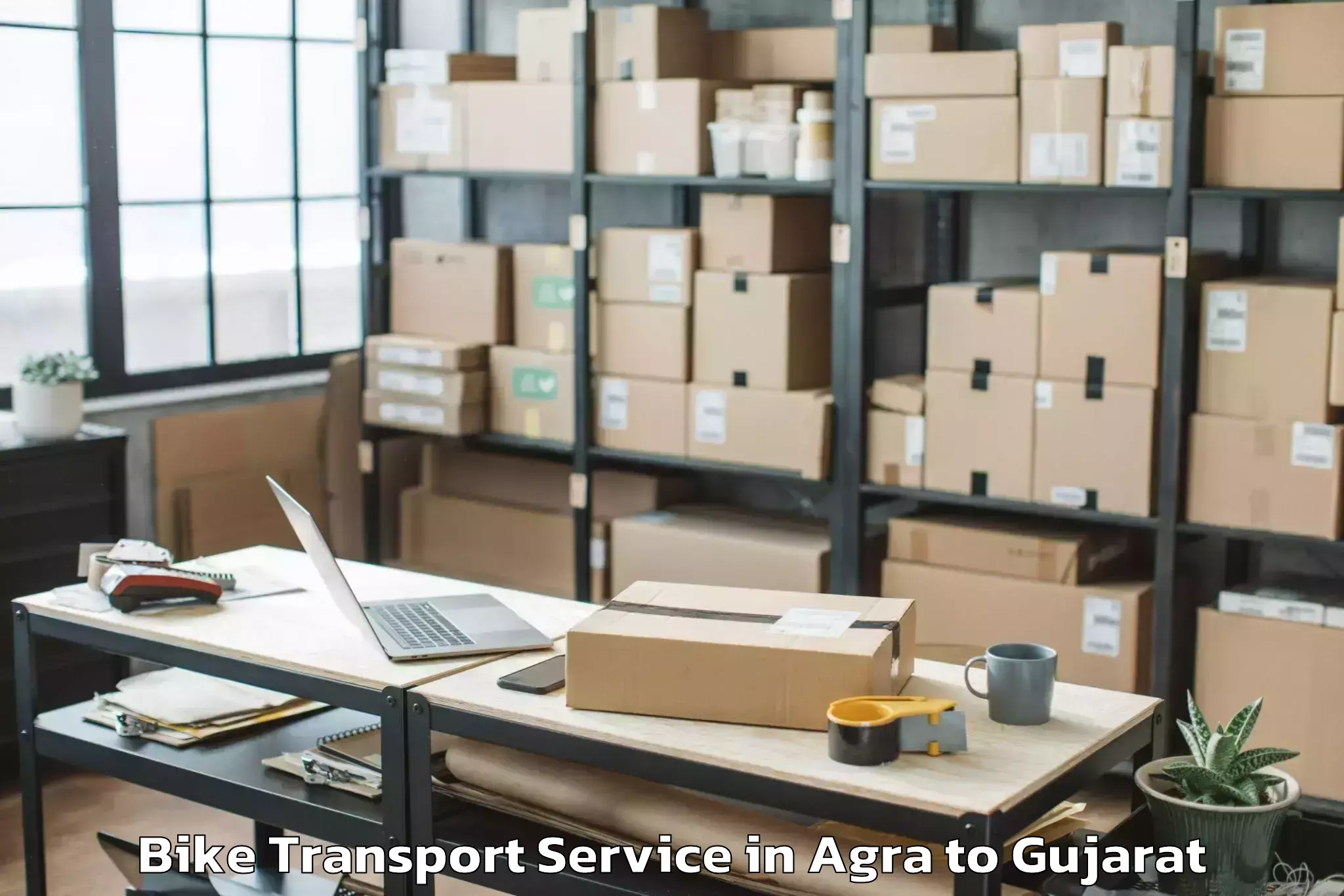 Hassle-Free Agra to Surat City Bike Transport